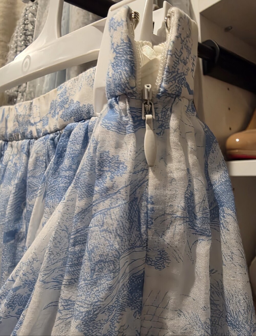 Christian Dior Toile De Jouy Light Blue Print Jungle Midi Skirt Size FR36 - Picture 5 of 11